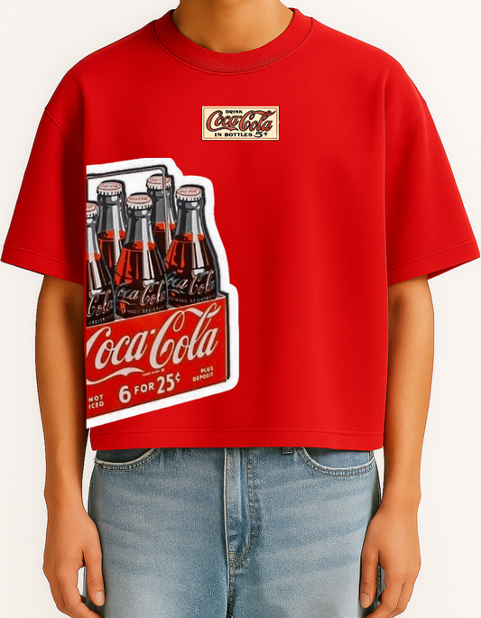 The Vintage Cola - 100% premium cotton, this oversized cropped tee