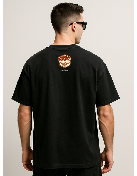 “Coke Please” -  Relaxed Oversized Black t-shirt with drop shoulders