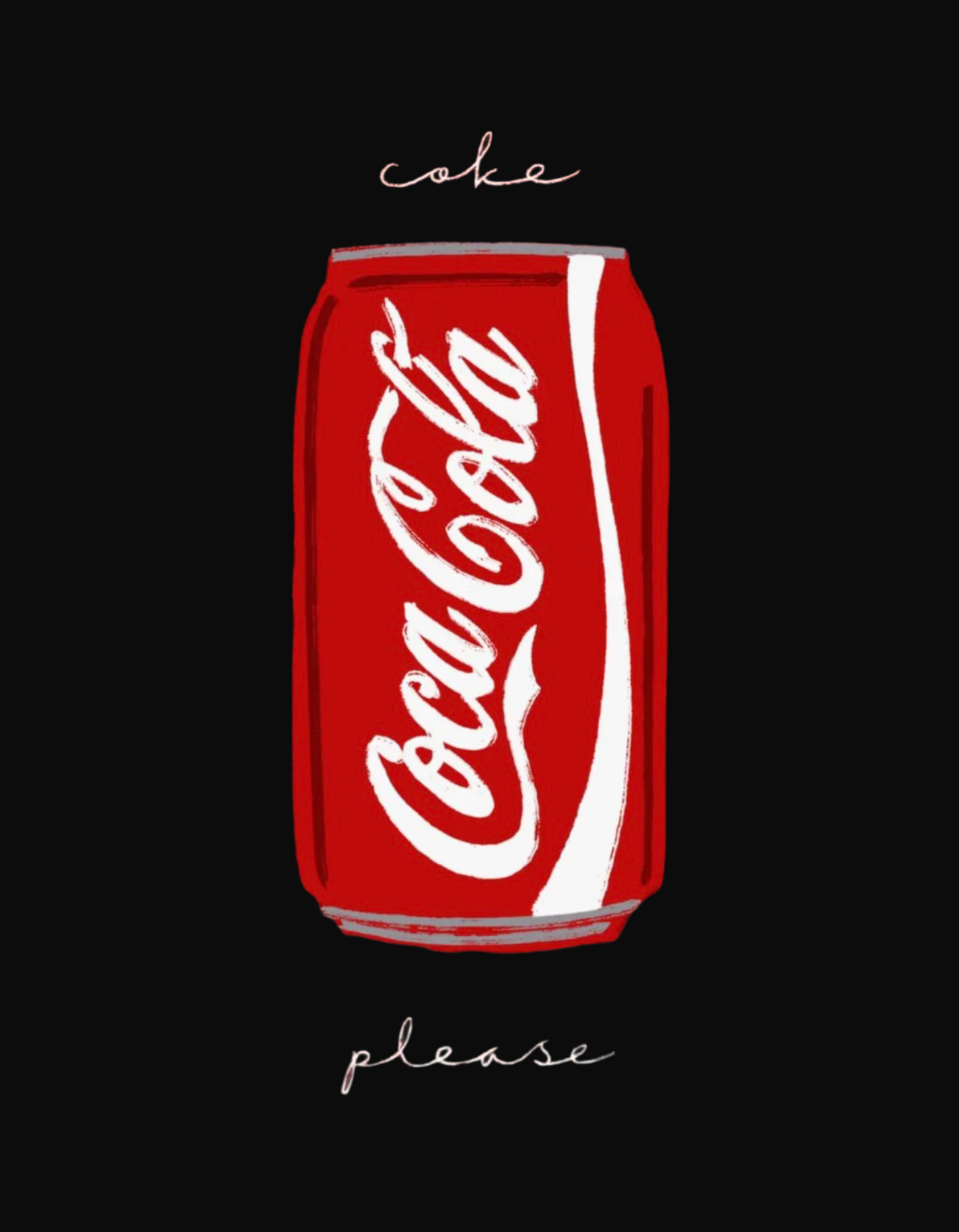 “Coke Please” -  Relaxed Oversized Black t-shirt with drop shoulders