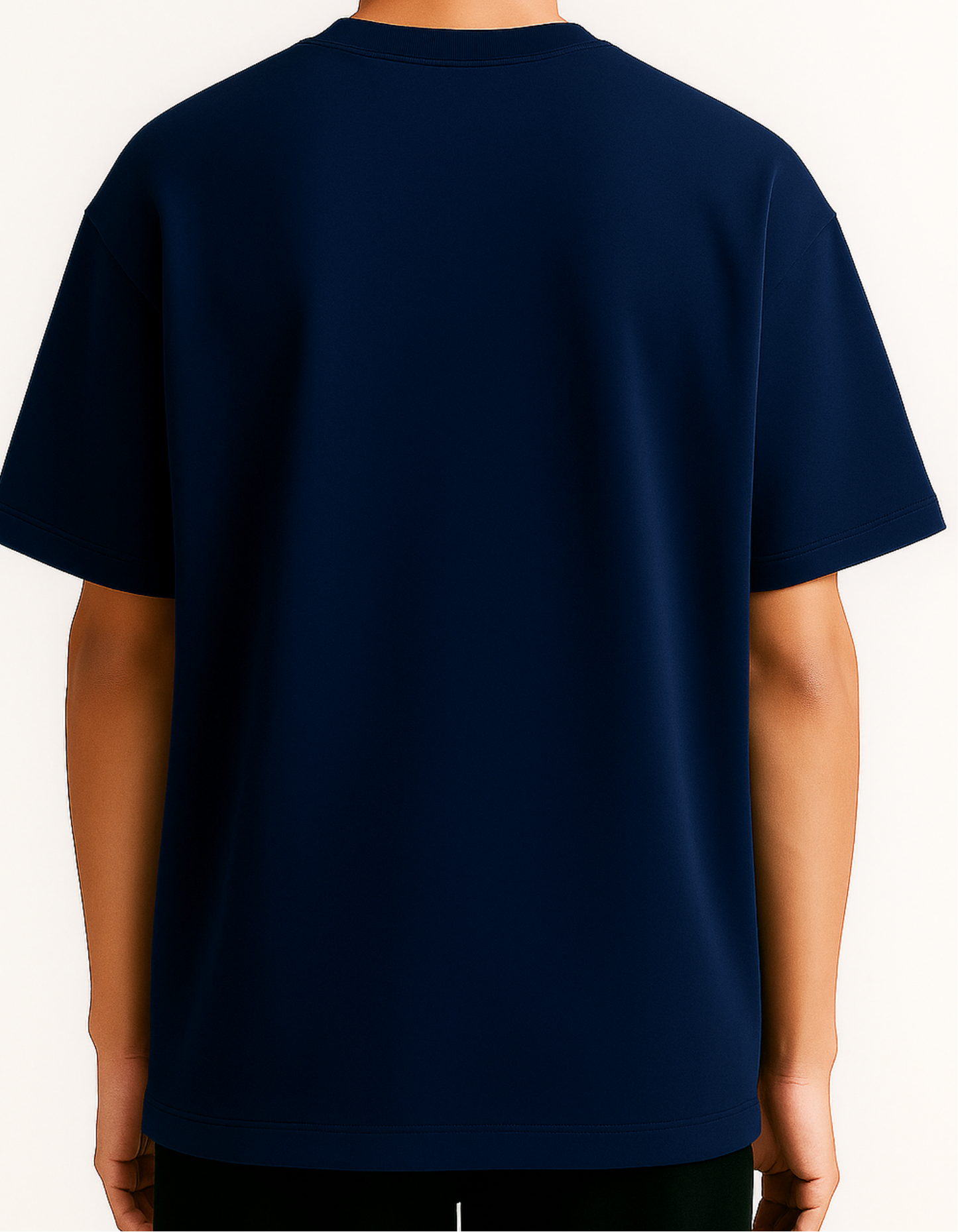 “It All Started With Me” - oversized, cropped boxy-fit t-shirt in midnight blue