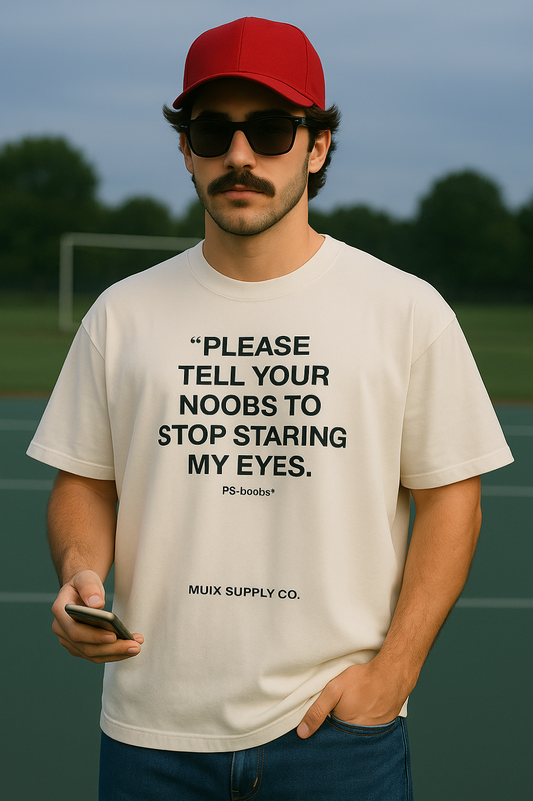 For Your Eyes Only – White Cotton Oversized Fit T-Shirt